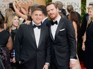2014 Golden Globes - Red Carpet - Jonah Hill and Michael Fassbender